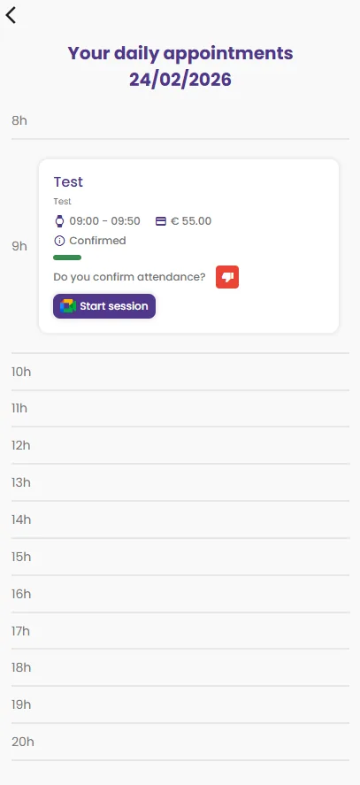 Appointment details screen